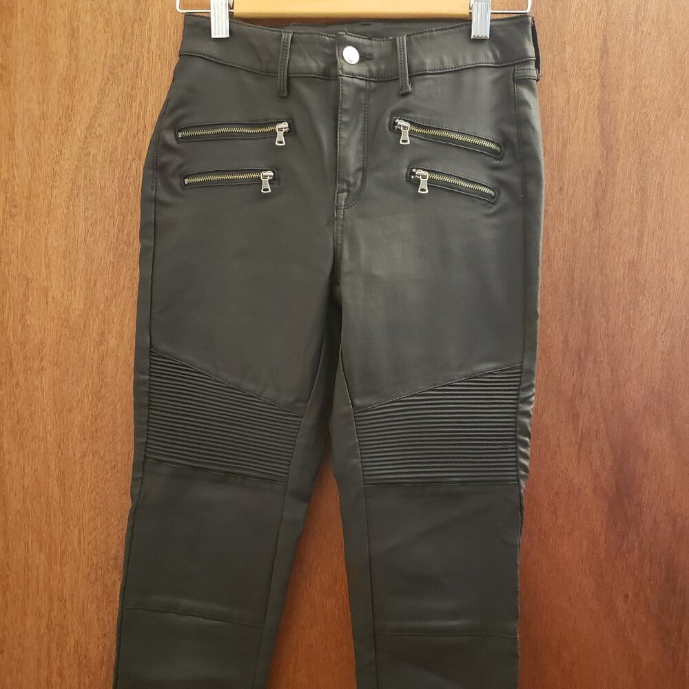 Mossimo Denim High Rise SKinny Super Stretch Faux Leather Pants Size 6/28/R